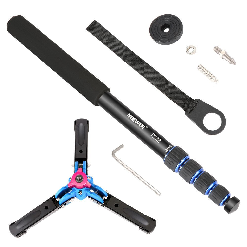 Neewer Extendable Camera Monopod with Removable Foldable Tripod Support Base