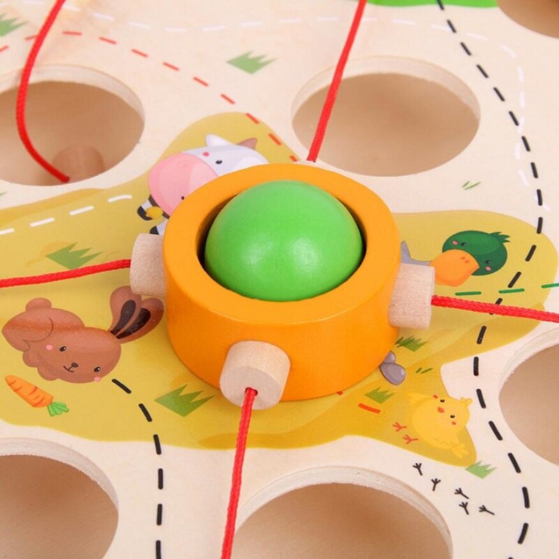 Creative pull ball table game children wooden maze kindergarten intellectual strength