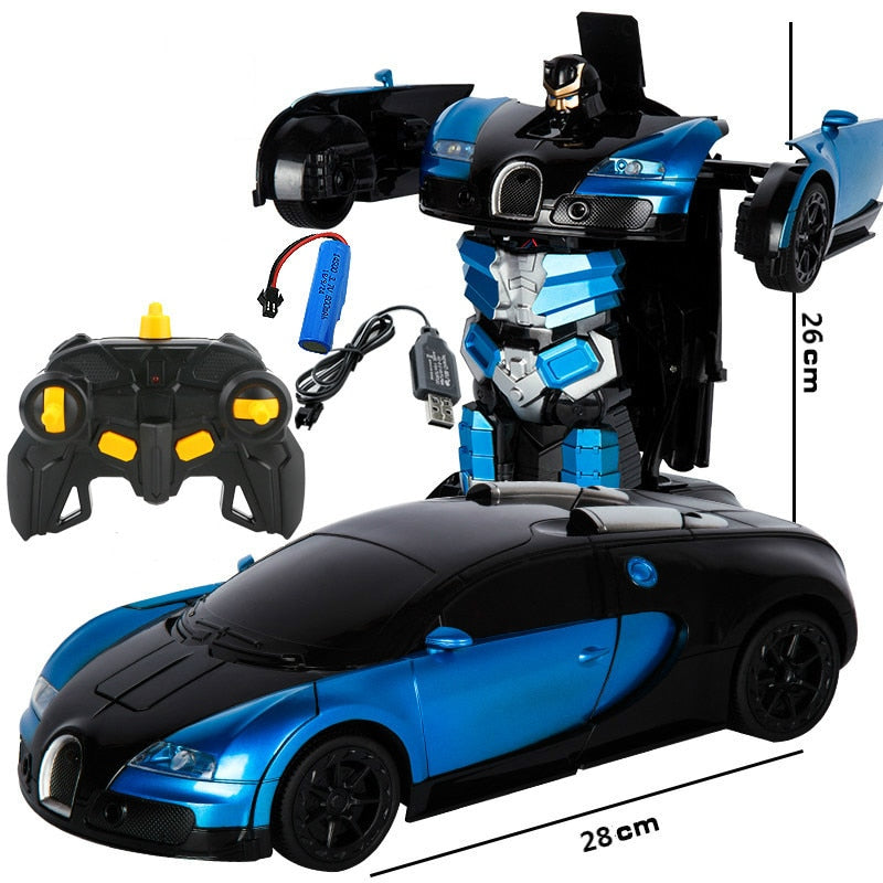 Transformation Robot Car 1:14 Deformation RC Car Toy led Light Electric Robot Models fightint Toys Gifts