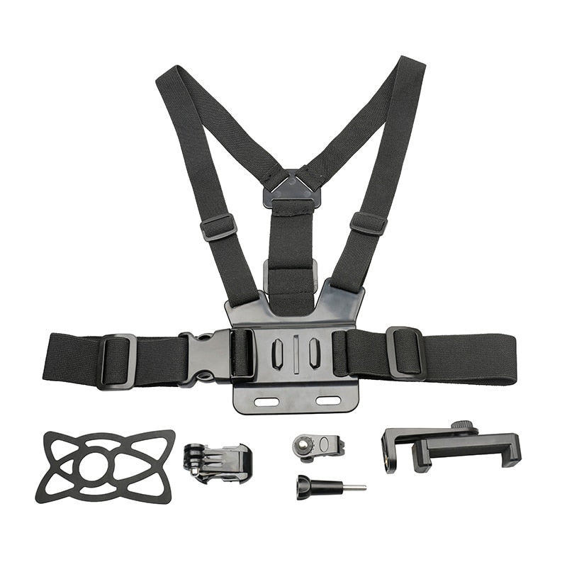 Adjustable Phone Clip Holder with Gopro Chest Belt/ Head Strap