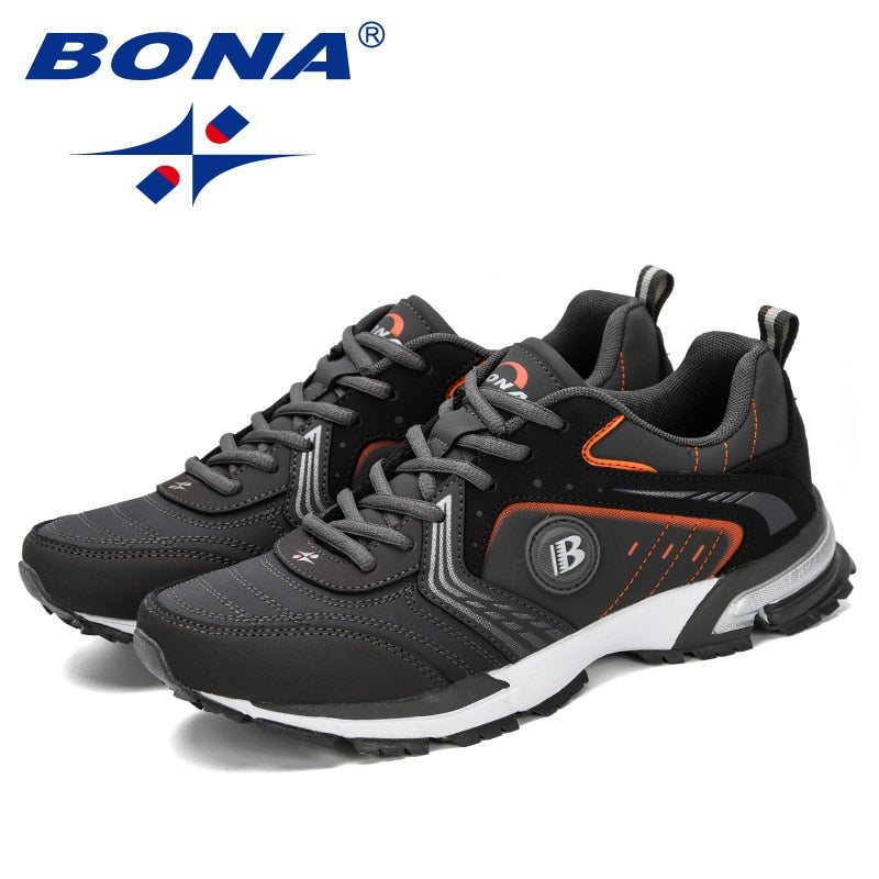 BONA Running Shoes Men Fashion Outdoor Light Breathable Sneakers Man Lace-Up Sports