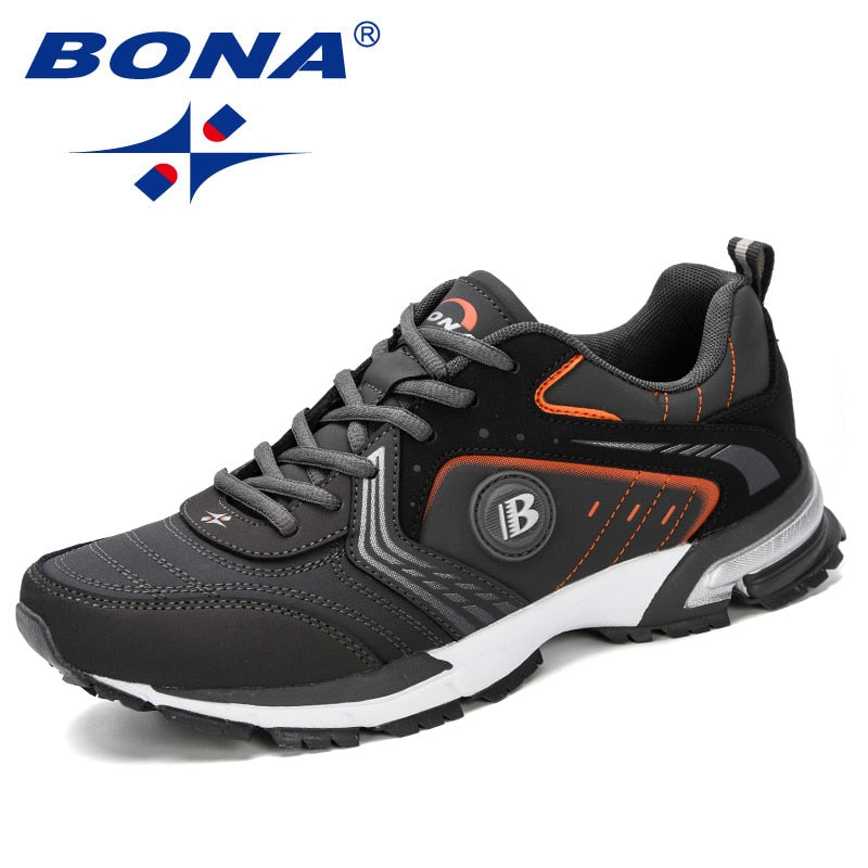 BONA Running Shoes Men Fashion Outdoor Light Breathable Sneakers Man Lace-Up Sports