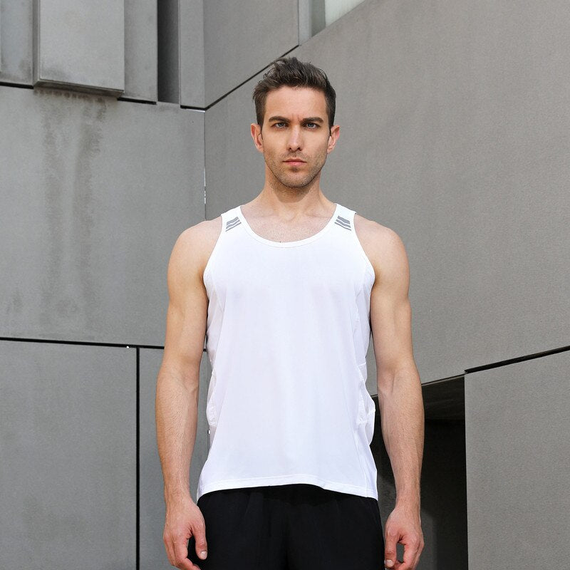 Men Running Vest Summer Mesh Tank Outdoor Gym Sleeveless XS-3XL 2021 Loose Sport