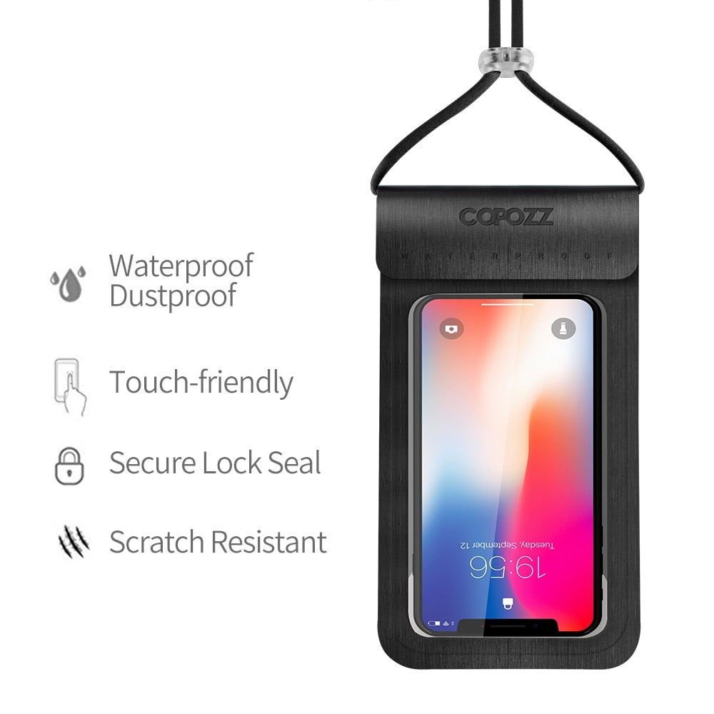 COPOZZ Waterproof Phone Pouch for iPhone X/8/7/6S Plus/Samsung S7 Swimming Snorkeling