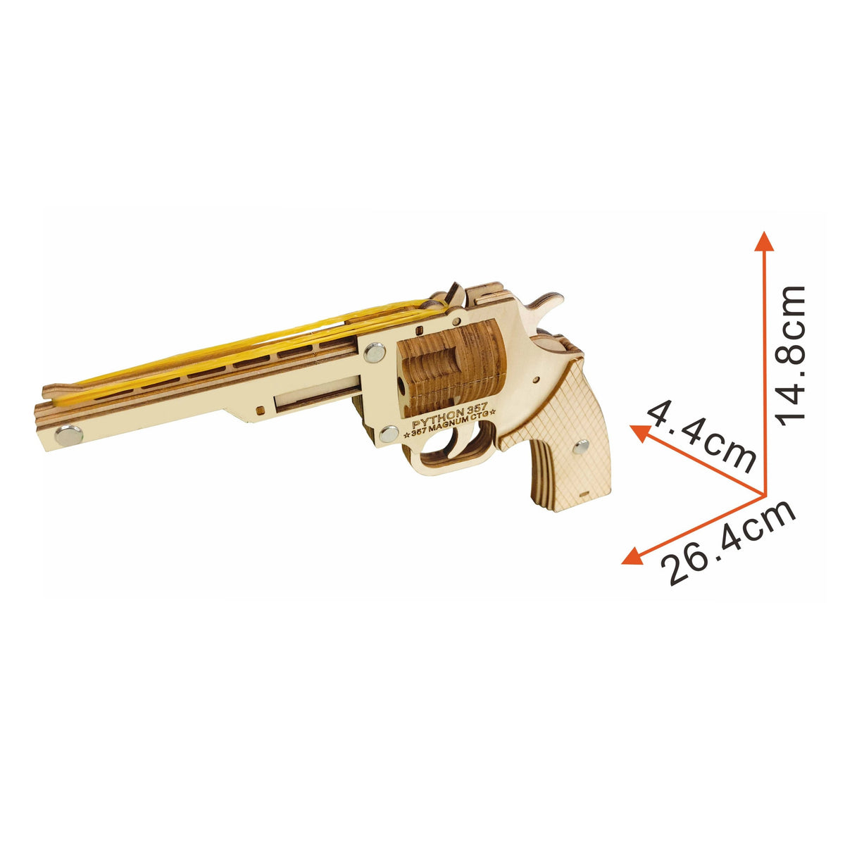 Semi-auto Rubber Band Cutting 3D Wooden Puzzle Gun Woodcraft Assembly Kit RevolverShooting Toy Boys