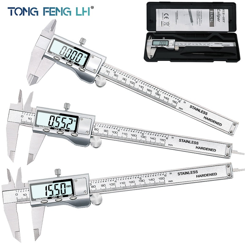 TON09 6-Inch 150mm Stainless Steel Electronic Digital Vernier Caliper Metal Micrometer