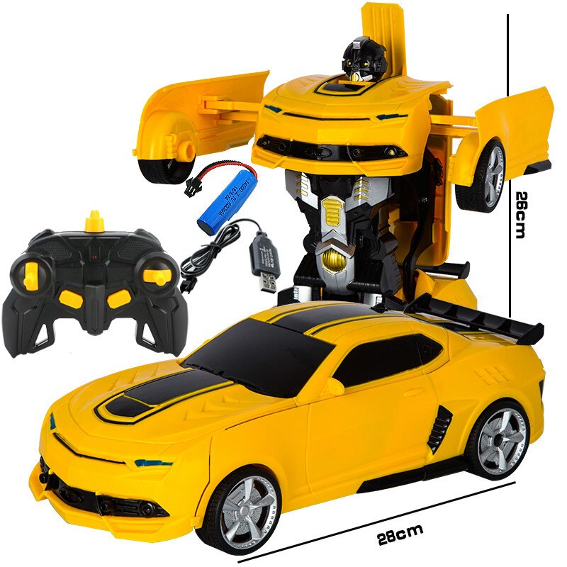 Transformation Robot Car 1:14 Deformation RC Car Toy led Light Electric Robot Models fightint Toys Gifts