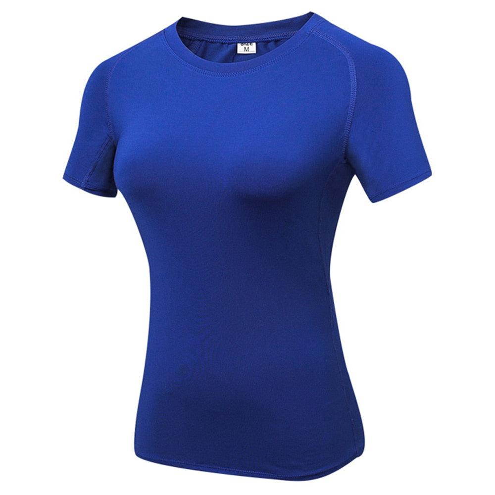 Gym T shirt Compression Tights Women&#39;s Sport Tshirt Quick Drying Rashguad