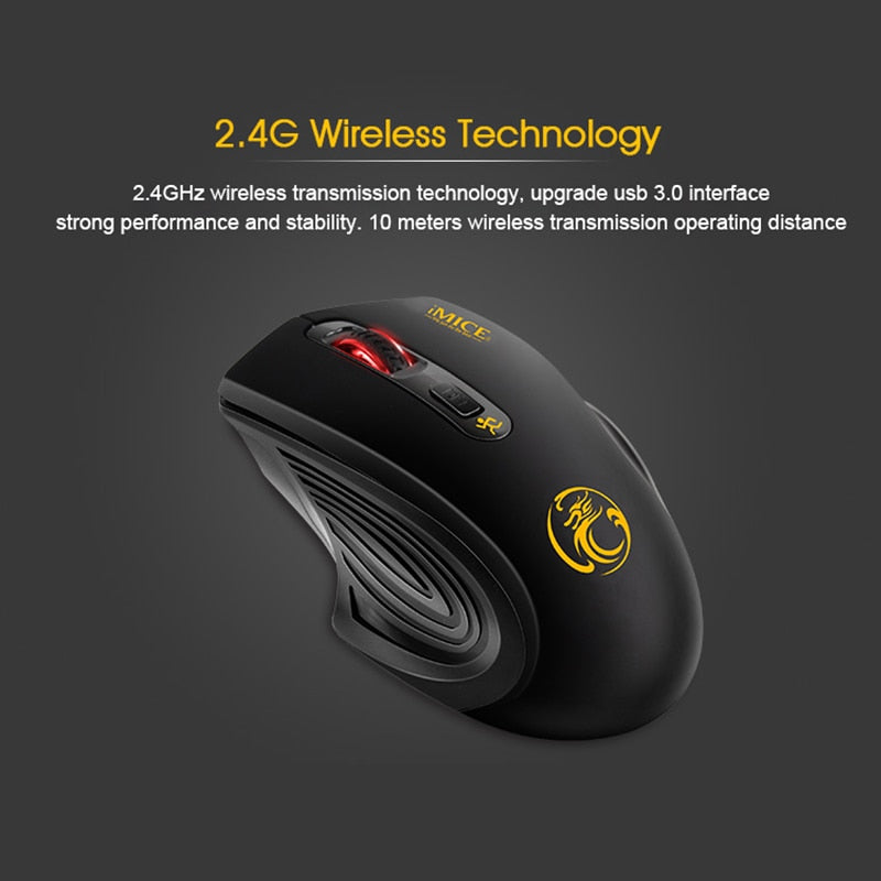 iMice Wireless Mouse 4 Buttons 2000DPI Mause 2.4G Optical USB Silent Mouse Ergonomic