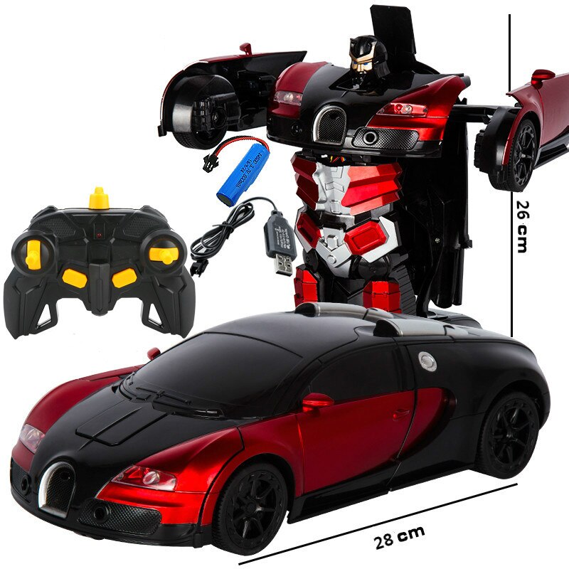 Transformation Robot Car 1:14 Deformation RC Car Toy led Light Electric Robot Models fightint Toys Gifts