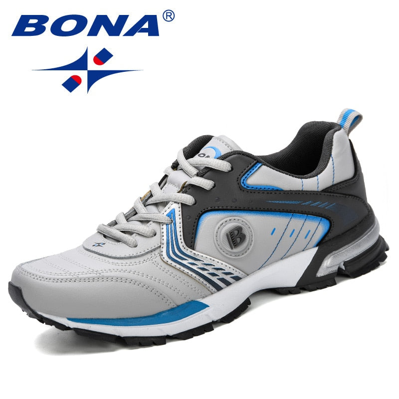 BONA Running Shoes Men Fashion Outdoor Light Breathable Sneakers Man Lace-Up Sports