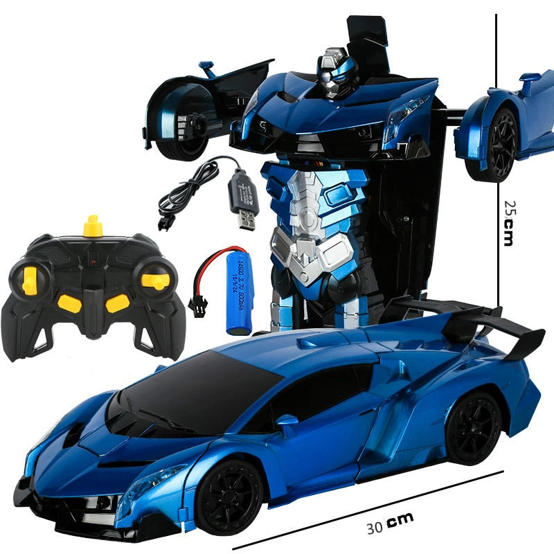 Transformation Robot Car 1:14 Deformation RC Car Toy led Light Electric Robot Models fightint Toys Gifts