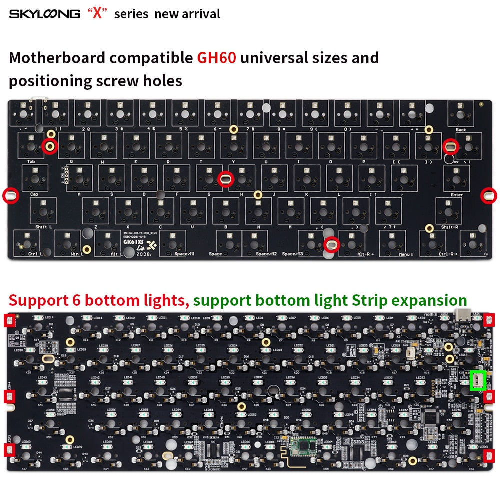 Custom mechanical keyboard rgb switch leds hot swapping socket powerful software