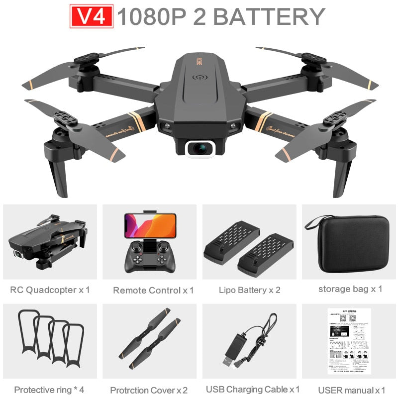 4k HD Wide Angle Camera 1080P WiFi fpv Drone Dual Camera Quadcopter