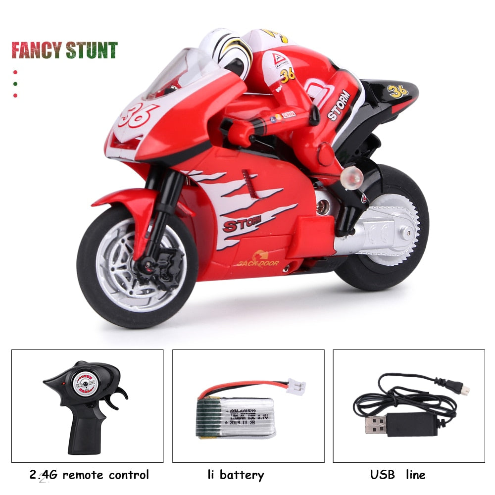 Cool Mini Kids Motorcycle Electric Remote Control RC Recharge 2.4Ghz Racing Motorbike Toys