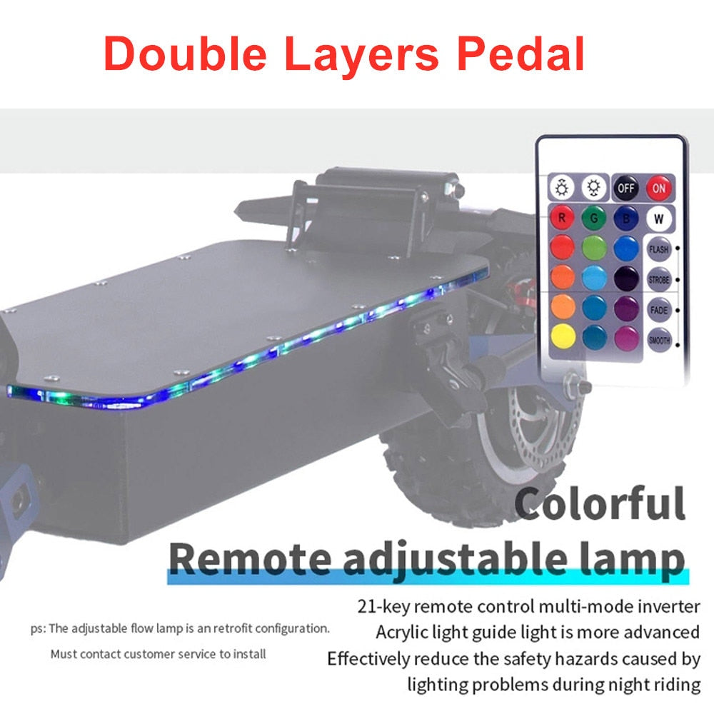 FLJ 72V 7000W Electric Scooter with Dual motors engines acrylic led pedal Top Speed