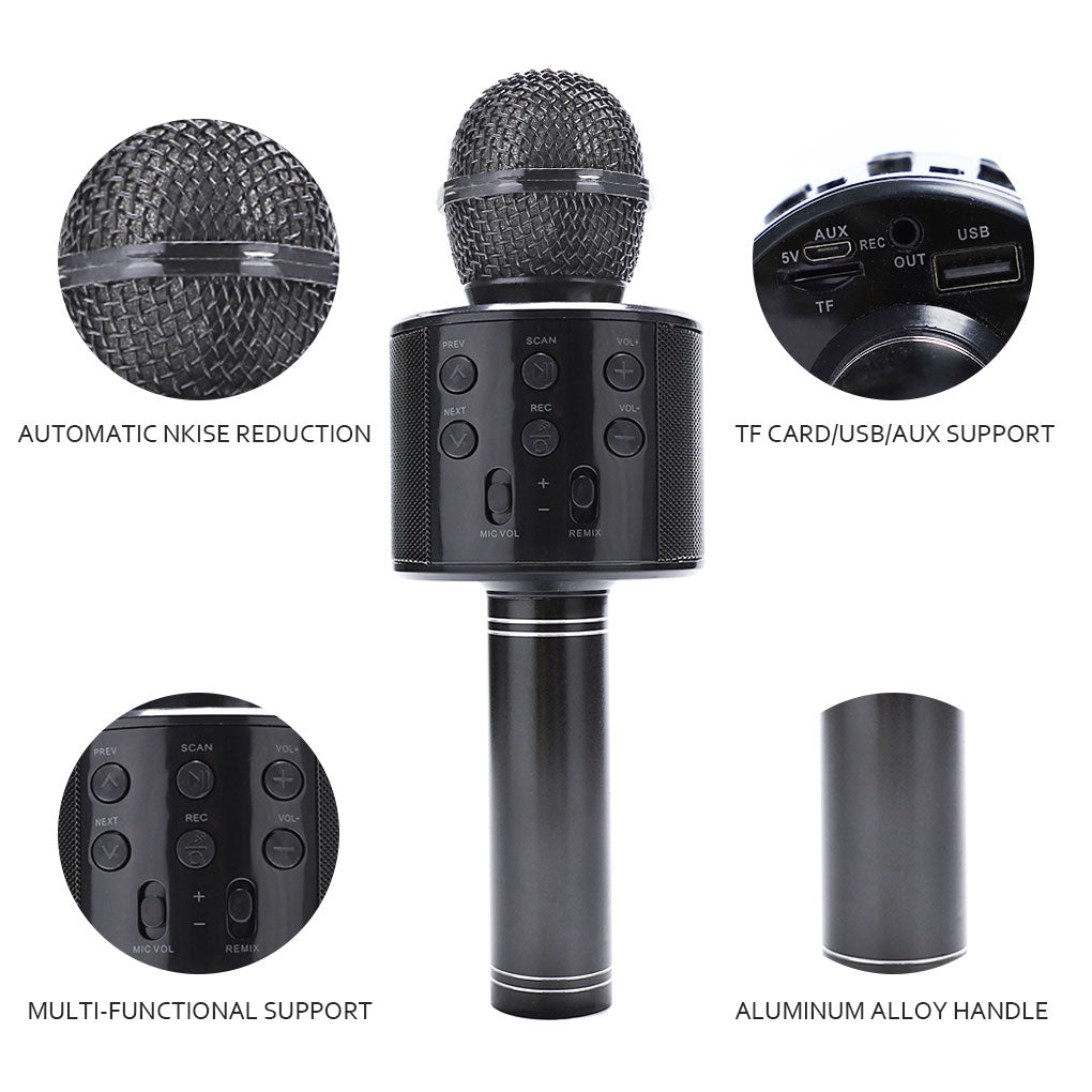 WS858 Portable Bluetooth Karaoke dj Microphone Wireless Professional Speaker Home