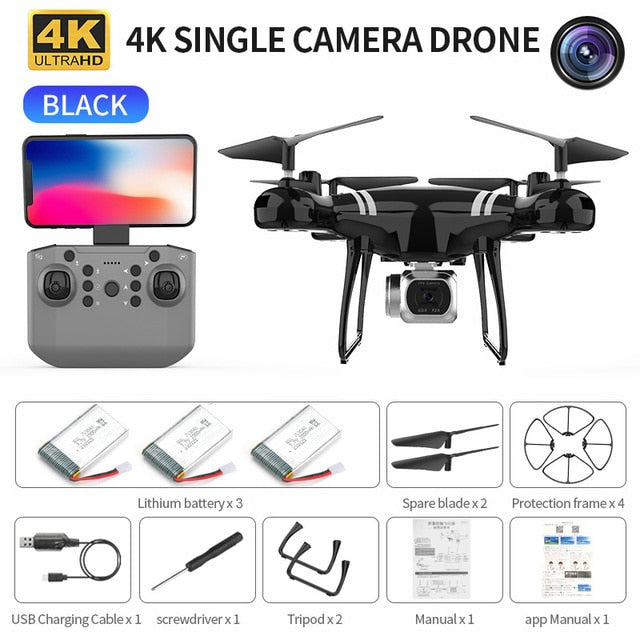 Best KY101 MAX 2.4Ghz RC Drone Double 4K Wifi FPV HD Camera Altitude Hold Gesture Mode Long