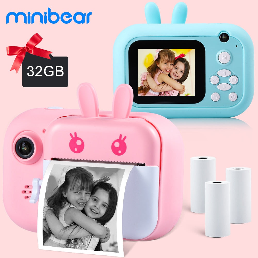 Minibear Children Camera For Kids Instant Camera 1080P Digital Camera For Children