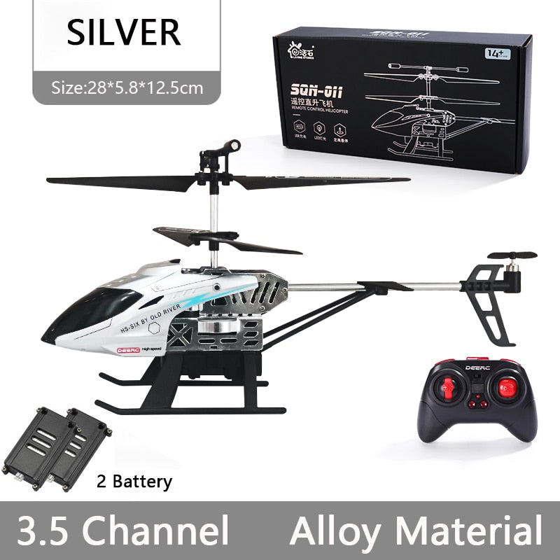 DEERC RC Helicopter 2.4G Aircraft 3.5CH 4.5CH RC Plane With Led Light Anti-collision Durable Alloy Toys