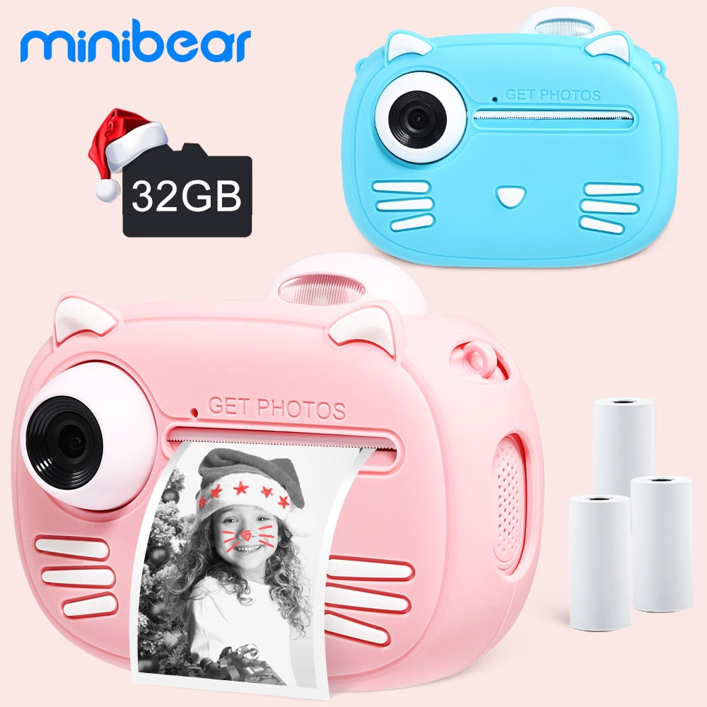 Minibear Children Camera For Kids Instant Camera 1080P Digital Camera For Children