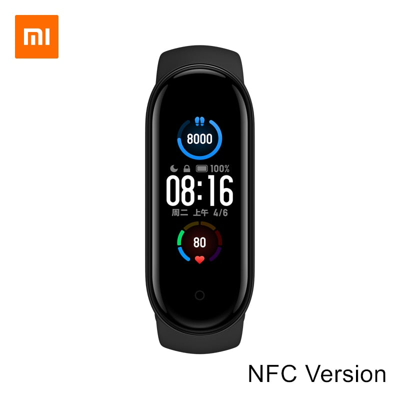 Xiaomi Mi Smart Band 5 Wristband 1.1inch AMOLED Color Screen 5ATM Waterproof Heart Rate