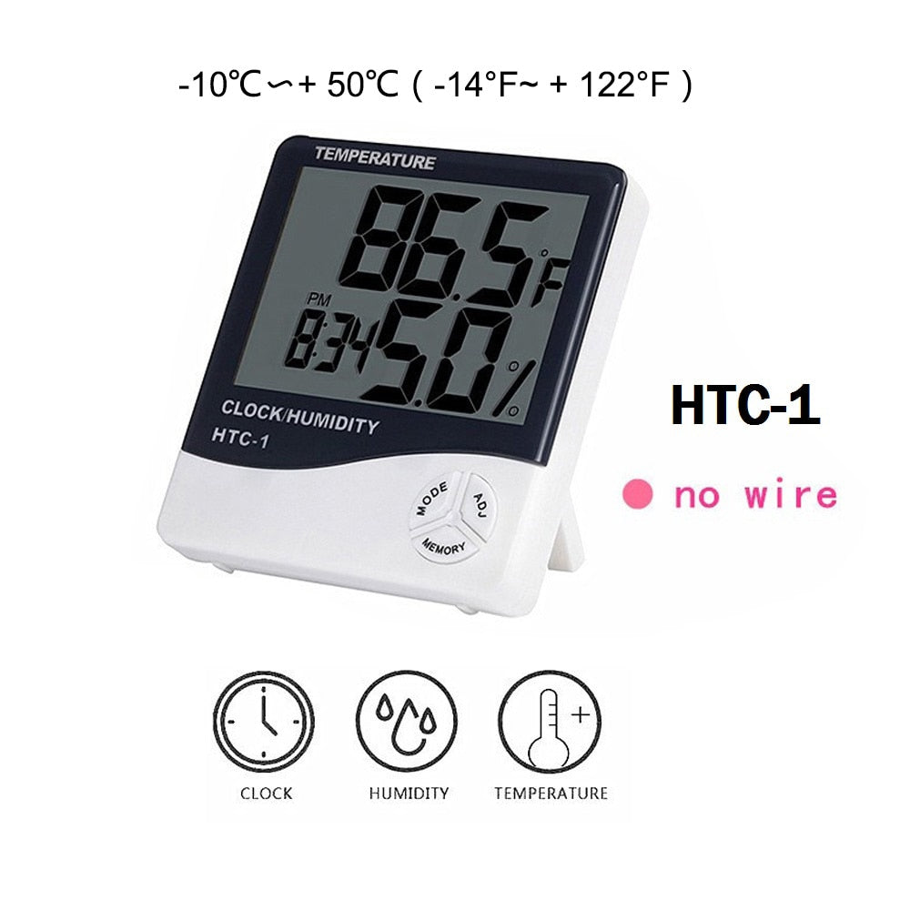 Oauee LCD Electronic Digital Temperature Humidity Meter Indoor Outdoor Thermometer