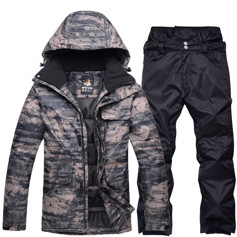 New Mens Camouflage Ski Suit Waterproof Breathable Snowboard Jacket Winter Snow