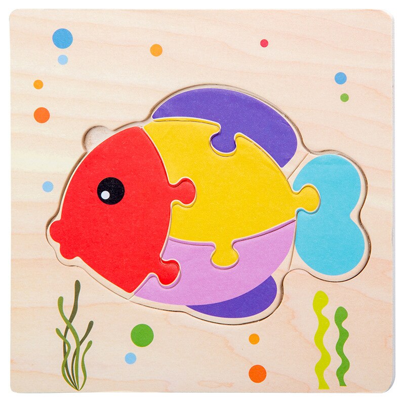 Wooden Toys 3D Puzzle Jigsaw Board Montessori Toys for Children Kids Baby Early Educational