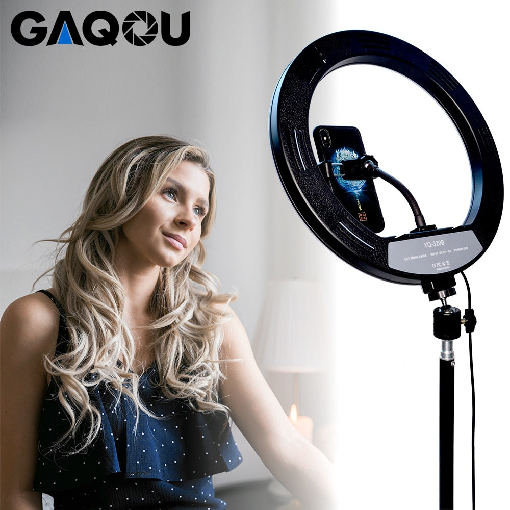 12" 30cm Photography LED Selfie Ring Light Dimmable Lamp Camera Phone Photo Ringlight with Tripod