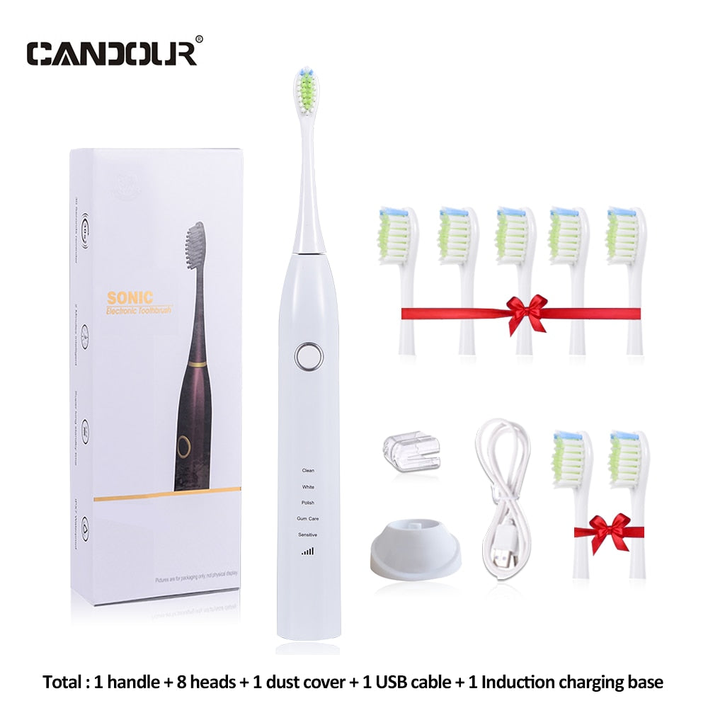 CANDOUR CD-5168 Sonic Electric Toothbrush Rechargeable Toothbrush IPX8 Waterproof 15 Mode