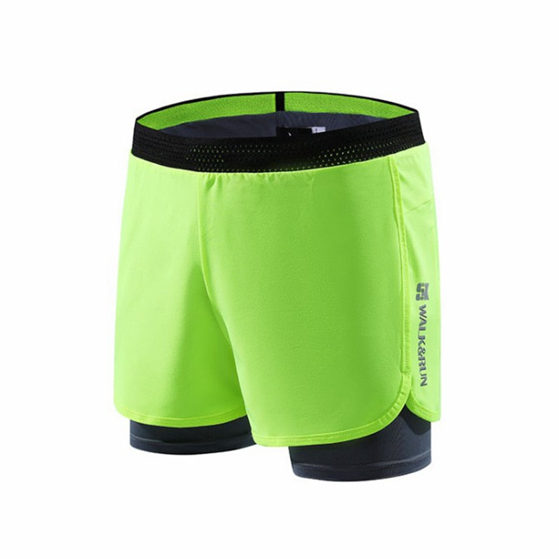 Gym shorts  Men Mock Two-Piece Marathon Running Track and Field Training Fitness