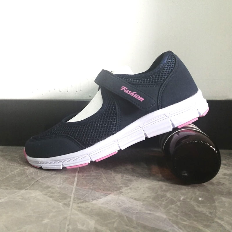 Summer Breathable Women Sneakers Healthy Walking Mary Jane Shoes Sporty Mesh