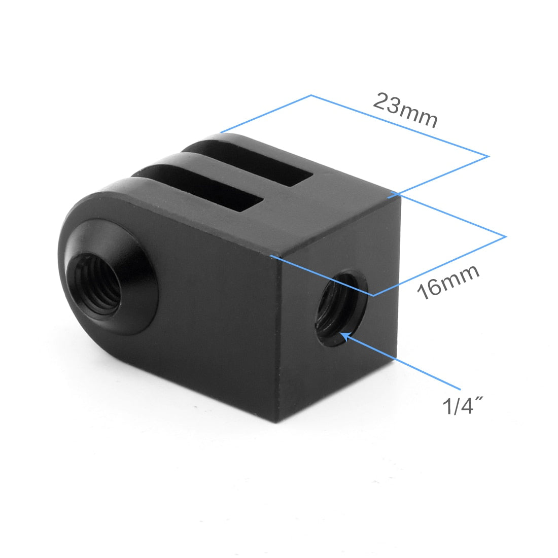 1/4" Tripod Adapter CNC Black for Gopro Hero 8 7 6 5 4 SJCAM Yi for DJI OSMO Action