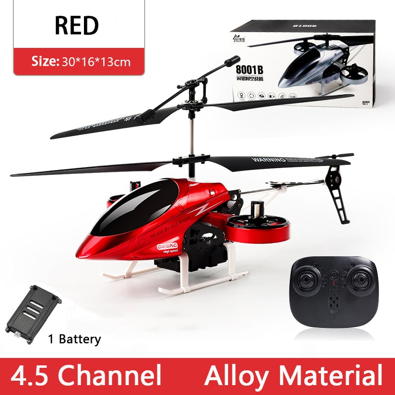 DEERC RC Helicopter 2.4G Aircraft 3.5CH 4.5CH RC Plane With Led Light Anti-collision Durable Alloy Toys