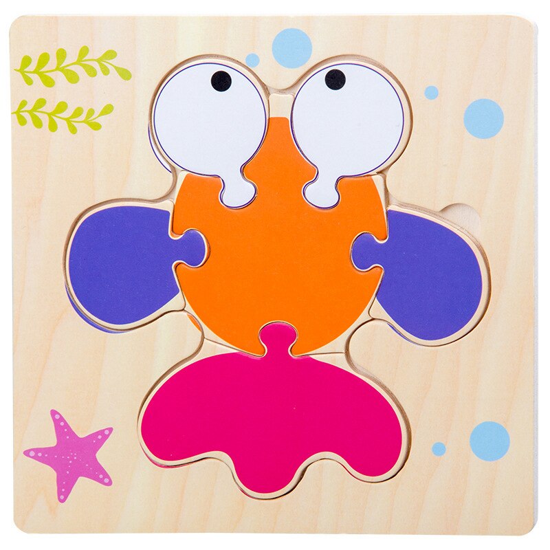 Wooden Toys 3D Puzzle Jigsaw Board Montessori Toys for Children Kids Baby Early Educational