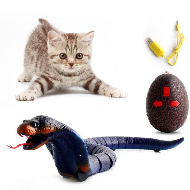 Infrared Remote Control Snake RC Snake Cat Toy And Egg Rattlesnake Animal Trick