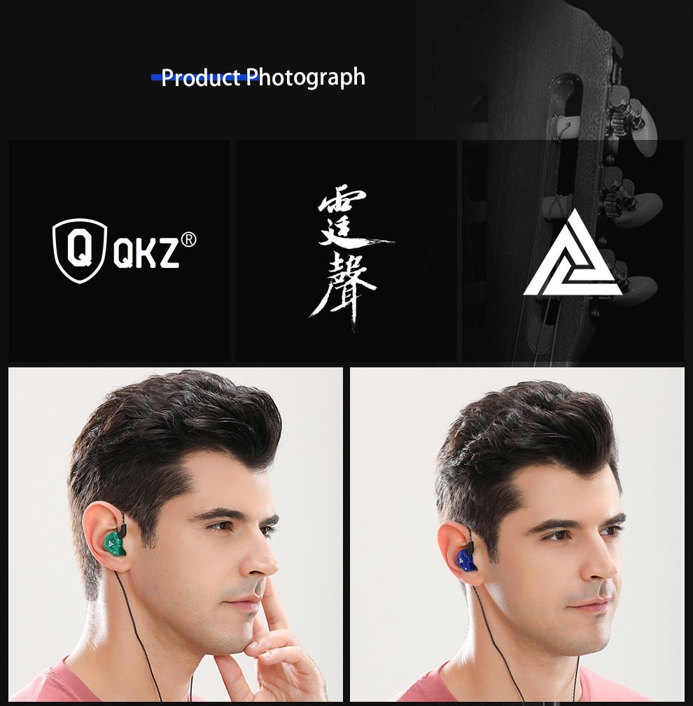 Original QKZ AK6 Copper Driver HiFi Wired Earphone Sport Running  Headphones Bass