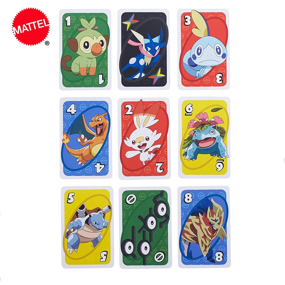 Mattel UNO pokemon UNO Sword Shield Cards Games Family Entertainment Fun Poker