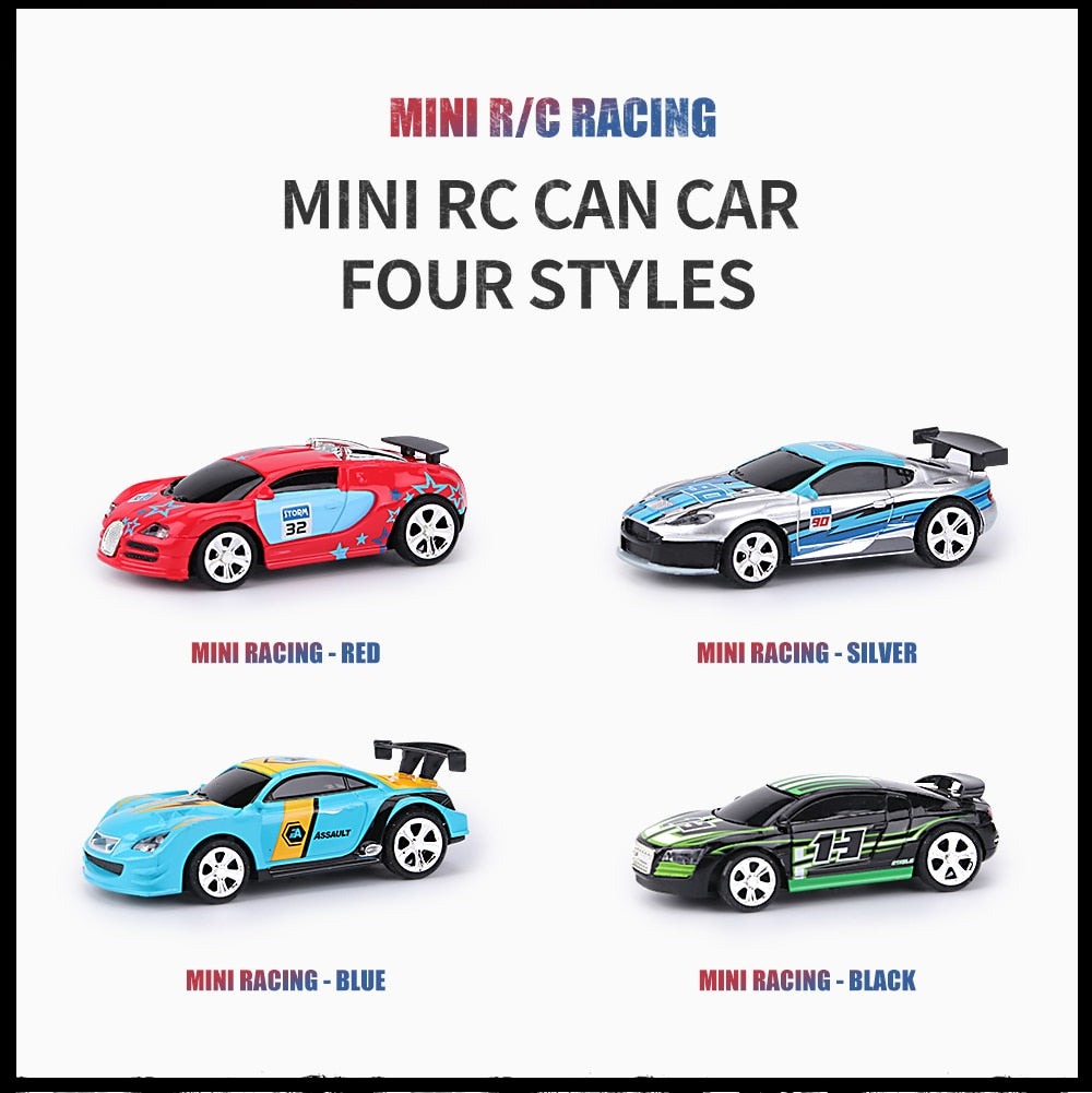 1:58 Remote Control MINI RC Car Battery Operated Racing Car PVC Cans Pack Machine Drift-Buggy