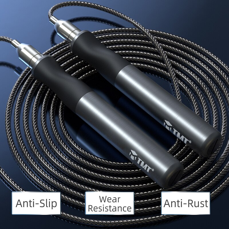 TMT Speed Jump Rope for Fitness Adjustable Self-Locking Cables Crossfit Removable Load Block Skipping