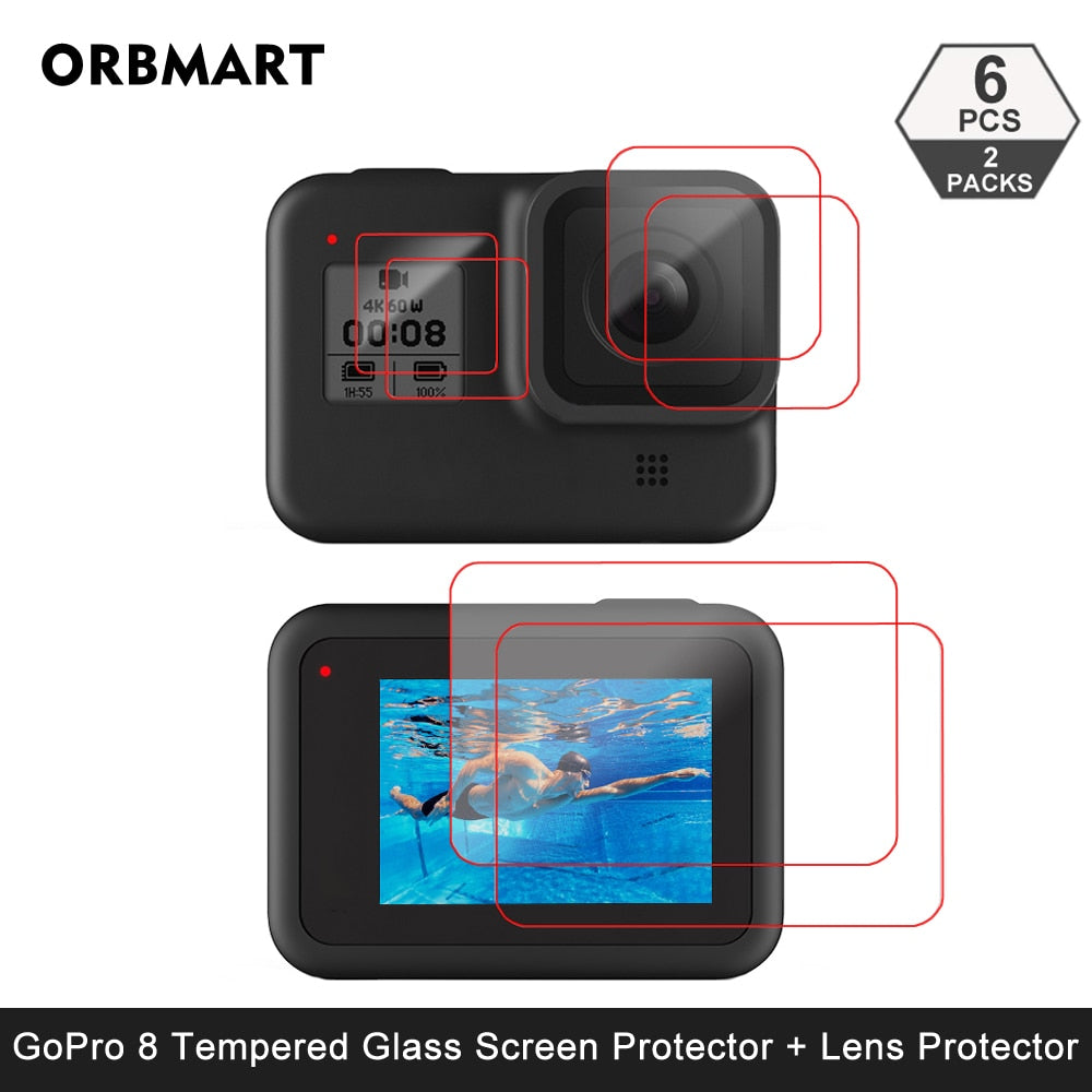 Tempered Glass Screen Protector for GoPro Hero 8 Black Lens Protection Protective Film