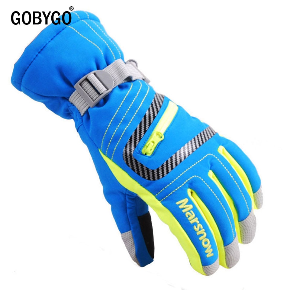 GOBYGO Men Women Children Ski Gloves Waterproof Warm Cycling Hockey Gloves