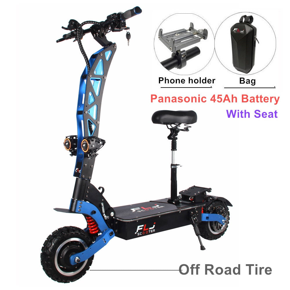 FLJ 7000W E Scooter with Dual engines 72V Electric scooter Road tire led pedal best Top Speed