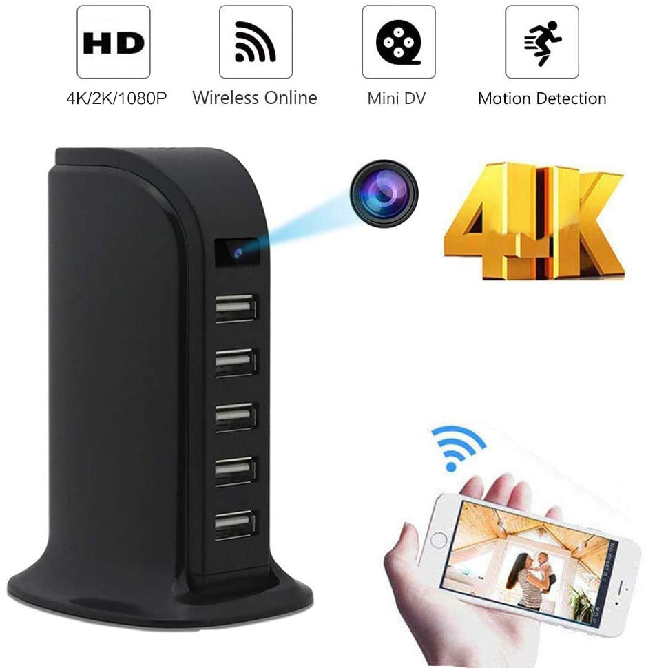 New HD 4K Mini Wifi Charger Camera Real-time Surveillance Motion Detection Loop