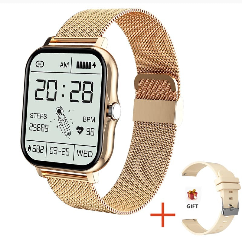 2022 New Women Smart watch Men Color Screen Full touch Fitness Tracker Bluetooth Call Smart Clock