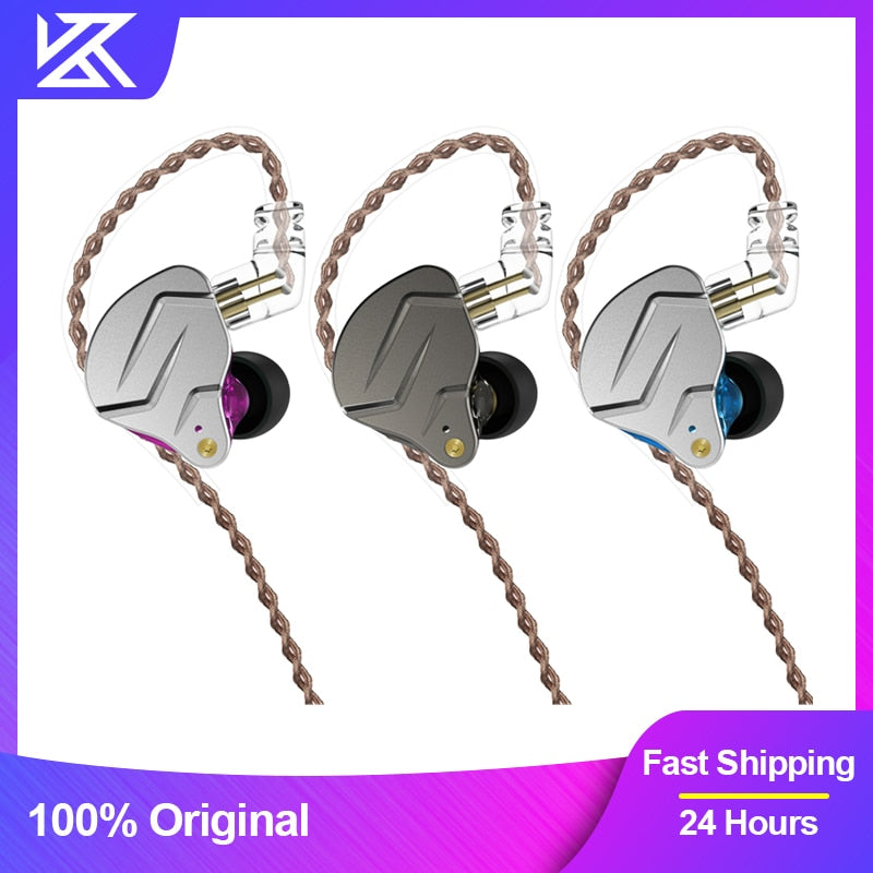 KZ ZSN Pro Headphones In Ear Monitor Hybrid Technology Best Earphone 1BA+1DD