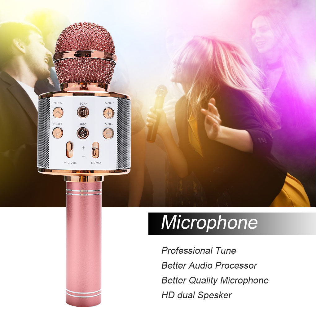 WS858 Portable Bluetooth Karaoke dj Microphone Wireless Professional Speaker Home