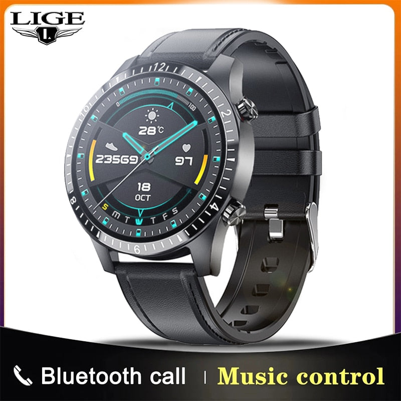 LIGE 2021 New Smart Watch Men Full Touch Screen Sports Fitness Watch Waterproof