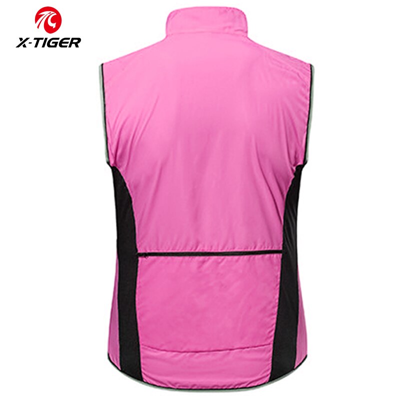 Women Windproof Cycling Vest Sleeveless Reflective MTB Bike Jacket Outdoor Sport Running